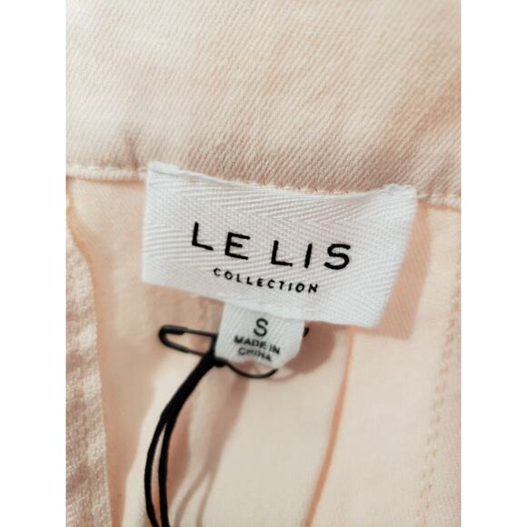 Le Lis Mini Skirt Women's Size Small Light Pink Pleated Canvas Back Zip A-Line - Picture 6 of 11